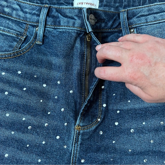DRIFTWOOD Rhinestone Studded Blue Jeans Royce Size 31/27 Festival Sparkle - Picture 9 of 13